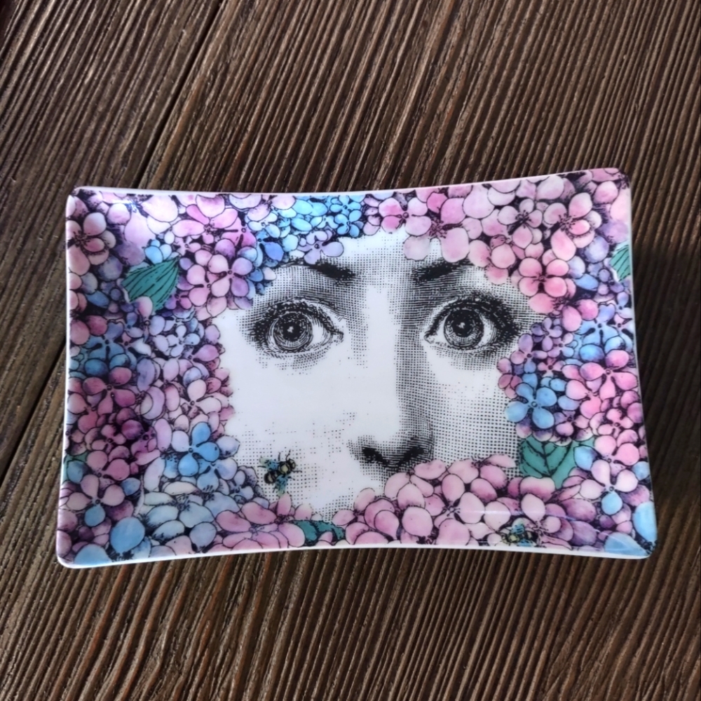 Ortensia floral face trinket dish plate